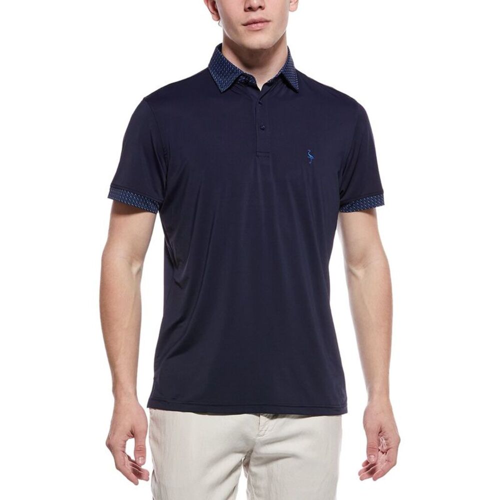 Tailorbyrd Mens  Micro Perforated Performance Polo Shirt, Navy